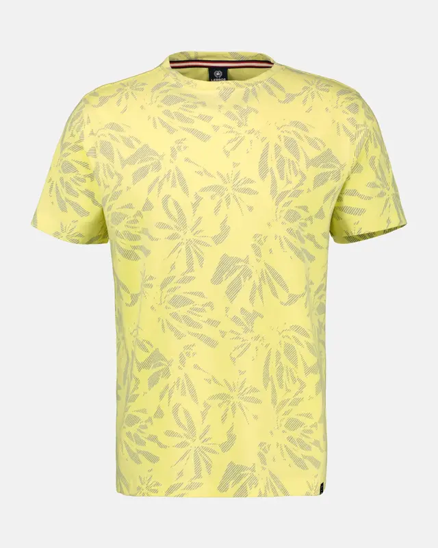 Lerros Print T-Shirt with Stretch - Faded Yellow
