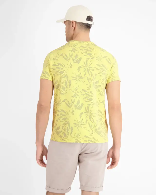 Lerros Print T-Shirt with Stretch - Faded Yellow