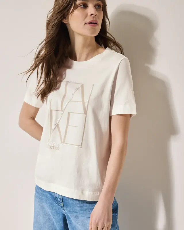 Cecil Shirt mit Artwork - Vanilla White