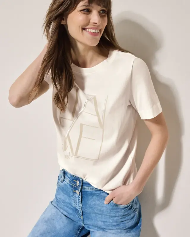 Cecil Shirt mit Artwork - Vanilla White