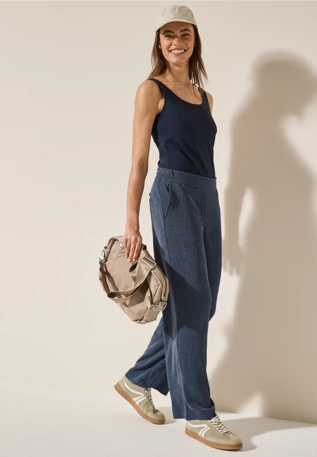 Cecil Wide Lag Hose mit Struktur Neele - Rain Blue