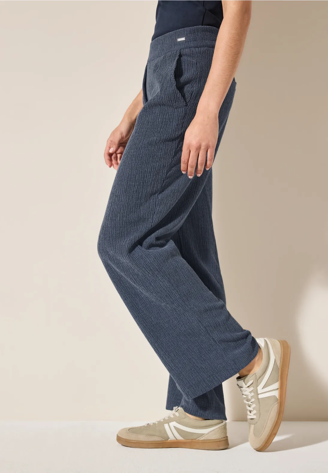 Cecil Wide Lag Hose mit Struktur Neele - Rain Blue