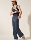 Cecil Wide Leg Pants Structure Neele - Rain Blue