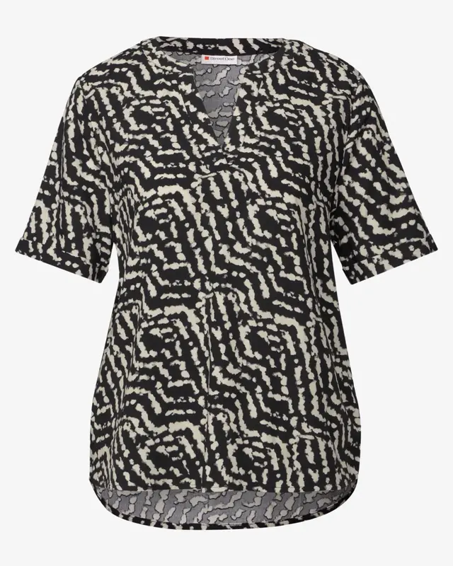 Street One Bedrukte Blouse - Black