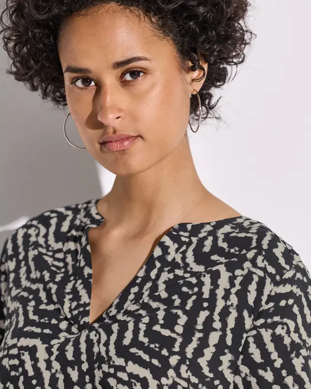 Street One Bedrukte Blouse - Black