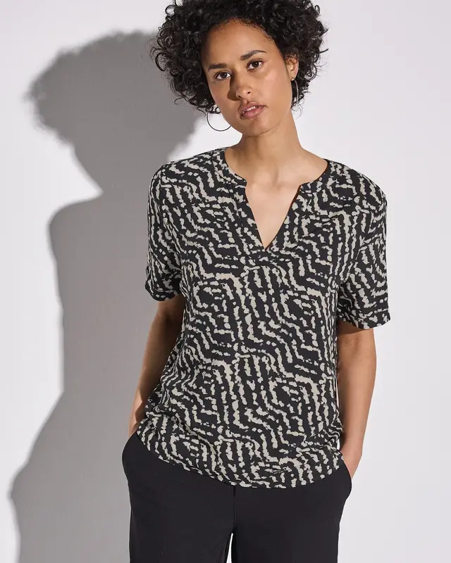 Street One Bedrukte Blouse - Black