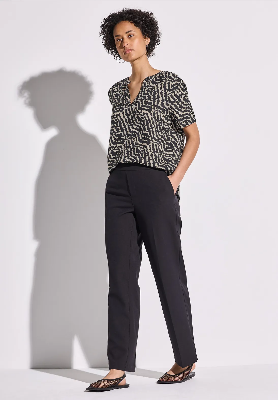 Street One Bedrukte Blouse - Black