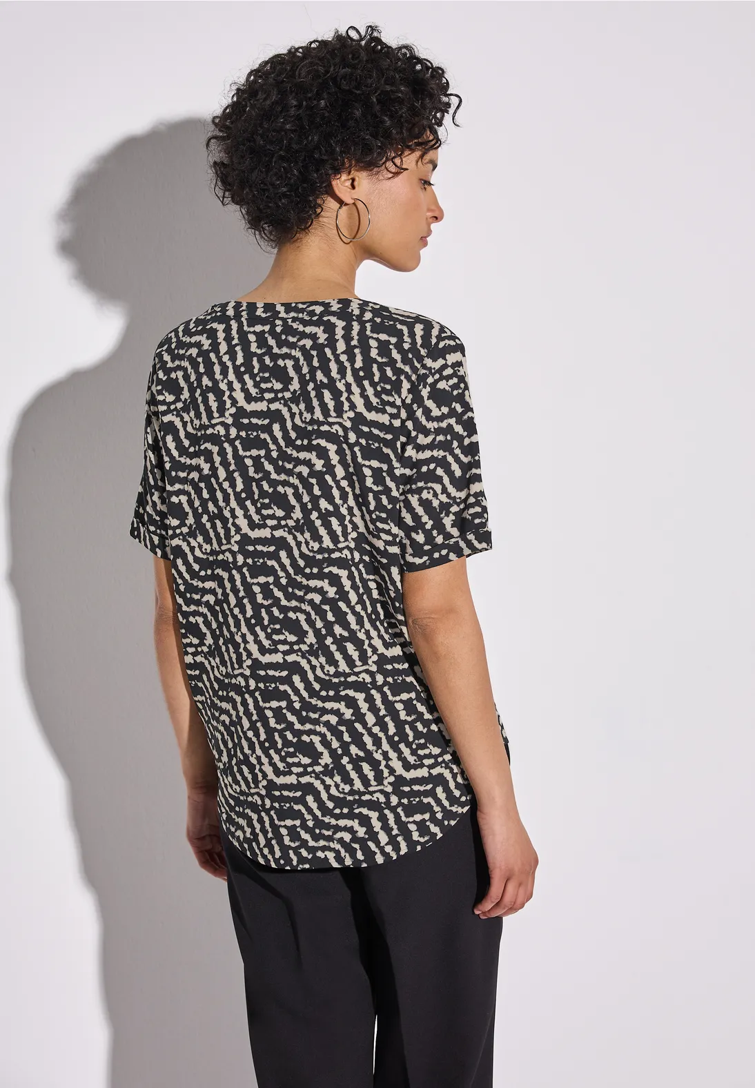 Street One Bedrukte Blouse - Black