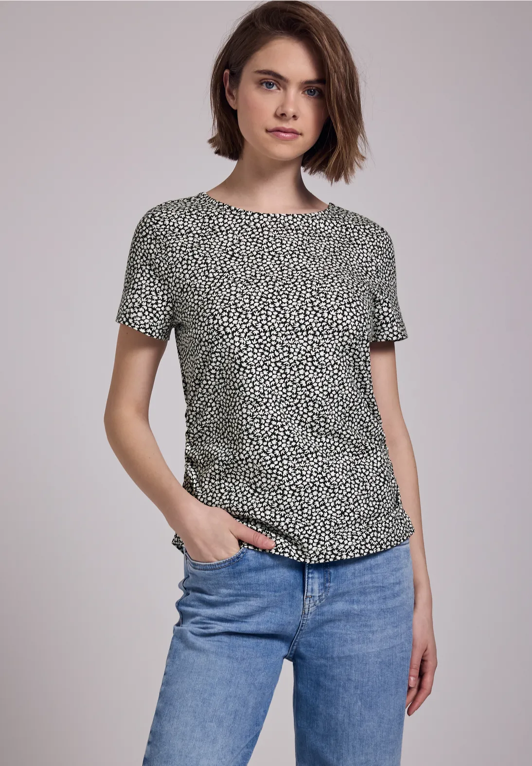 Street One Studio Shirt mit Rückenausschnitt - Desert Pine Green