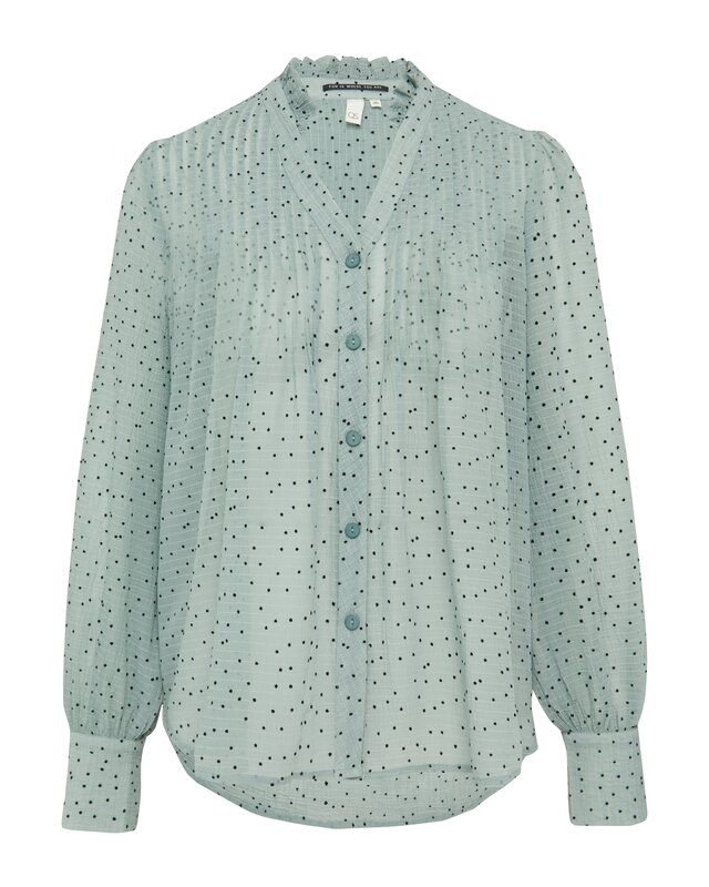 QS by S. Oliver Chiffon Blouse with Dots - Sage Green