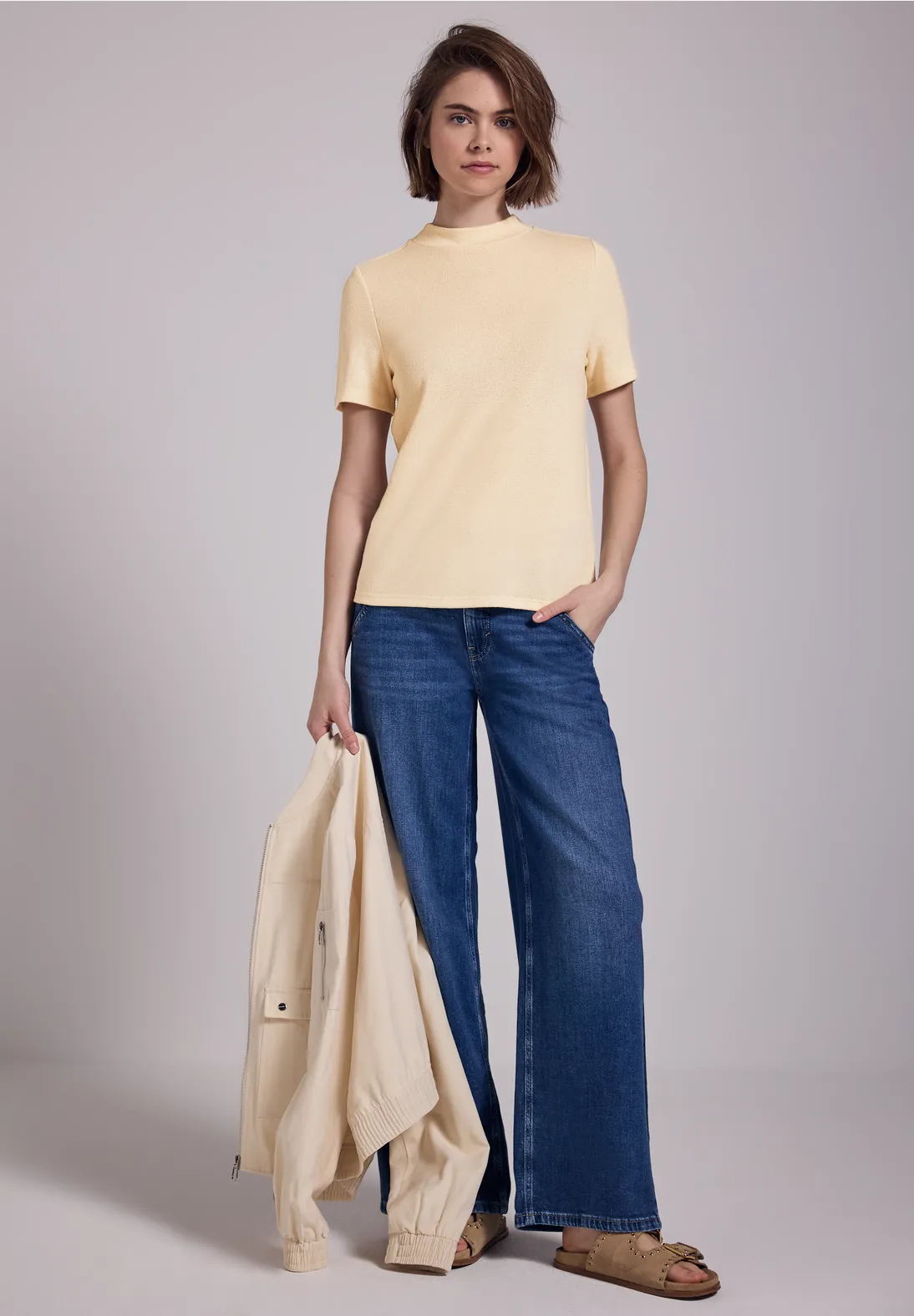Street One Studio Knit Look Shirt - Mellow Vanilla