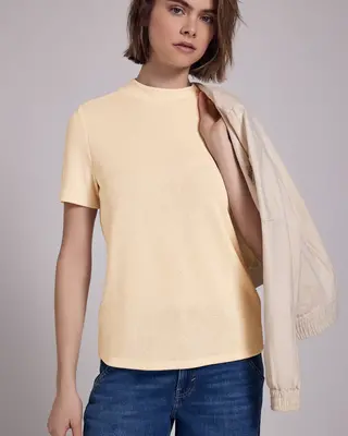 Street One Studio Shirt met Gebreide Look - Mellow Vanilla