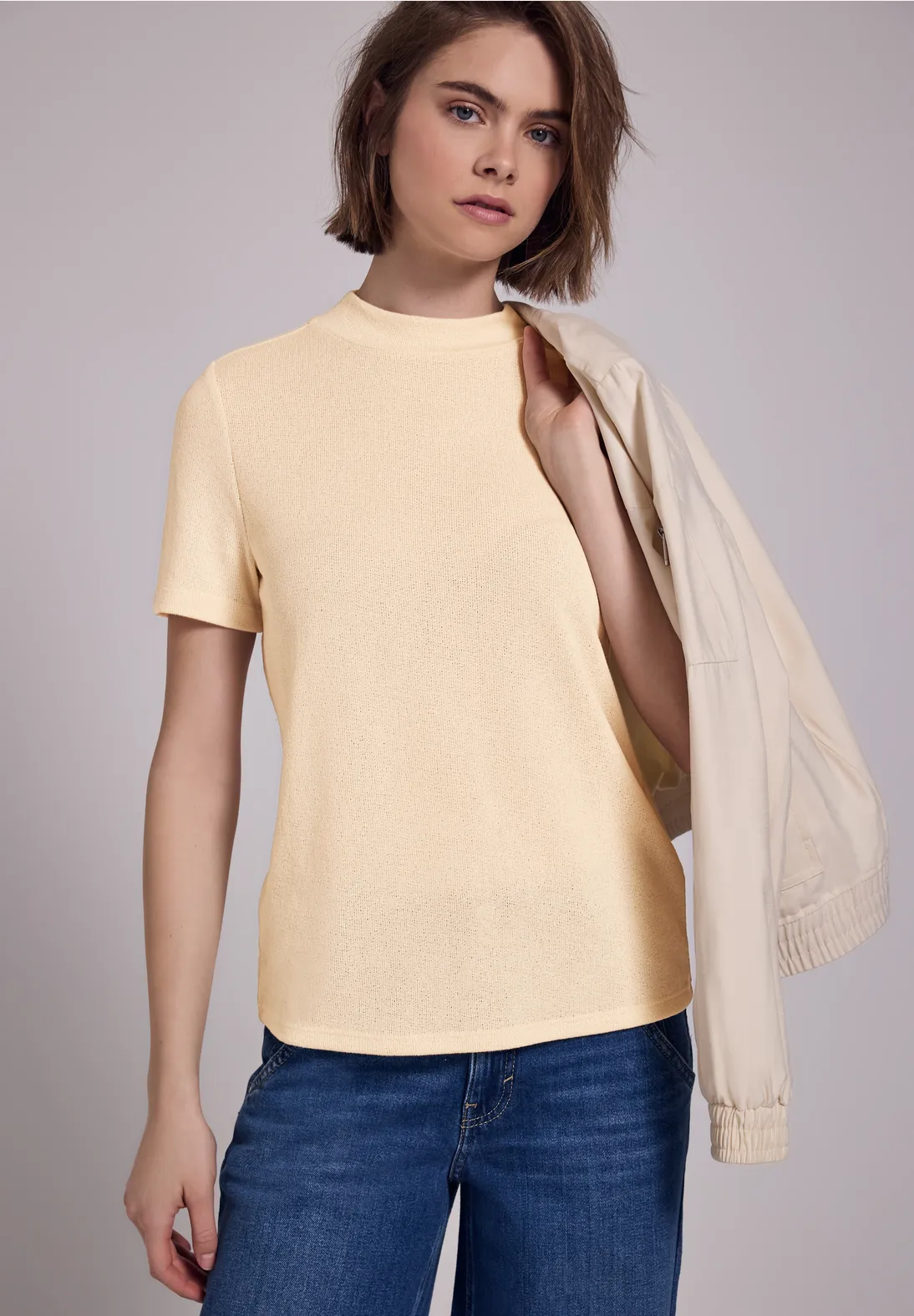 Street One Studio Knit Look Shirt - Mellow Vanilla