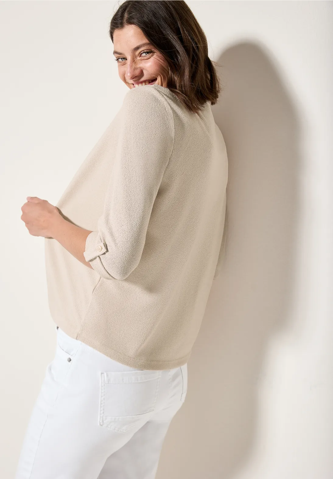 Cecil Open Structured Cardigan - Light Beige