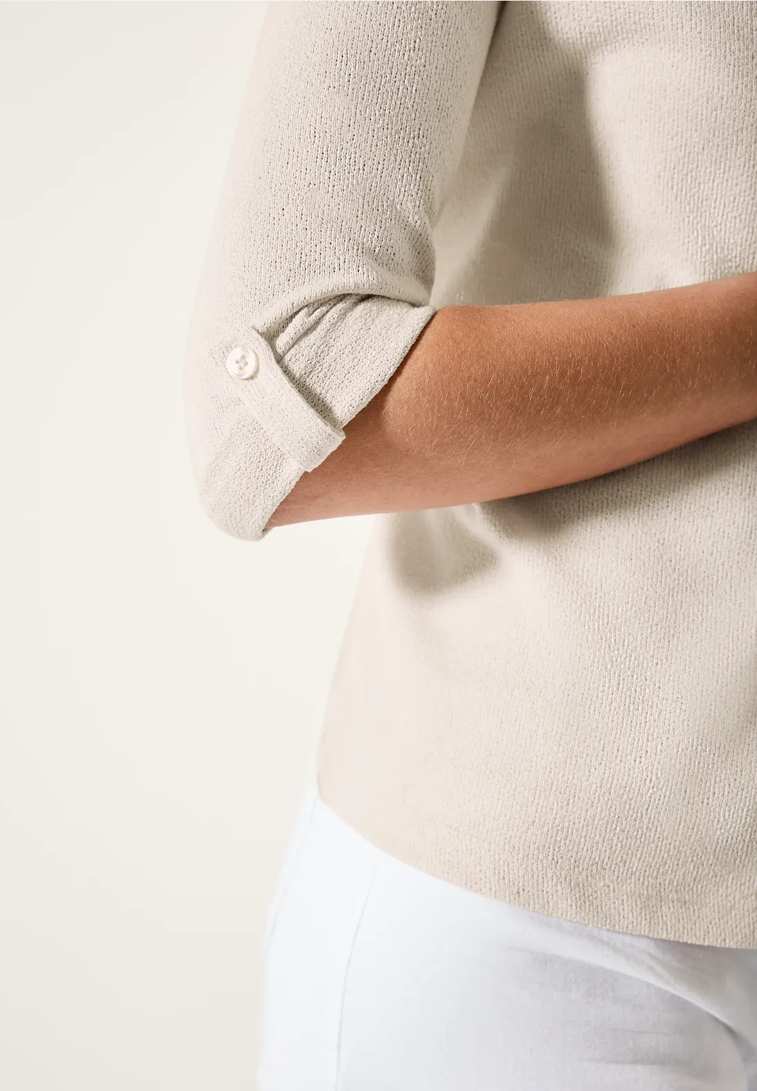 Cecil Open Structured Cardigan - Light Beige