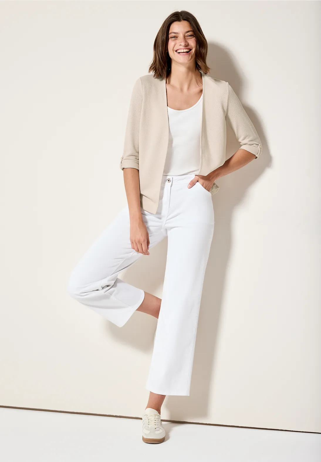 Cecil Open Structured Cardigan - Light Beige