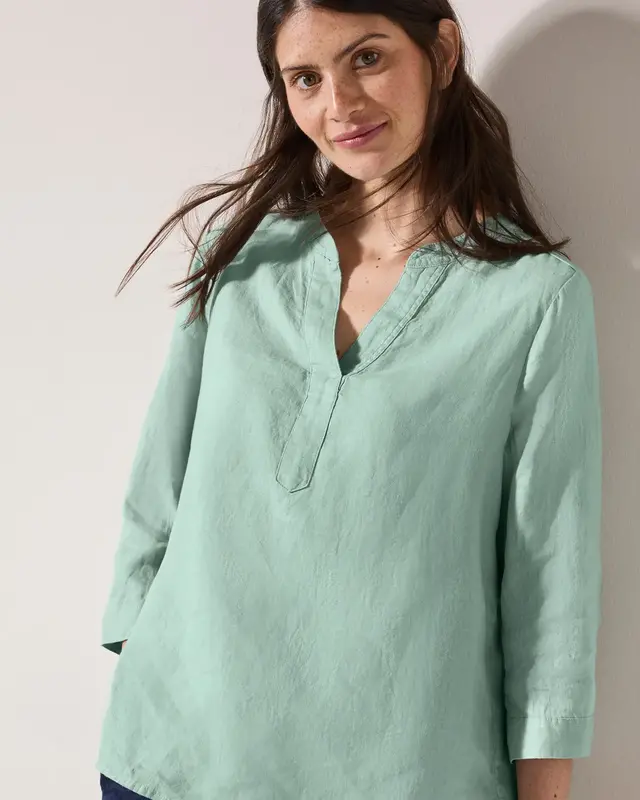 Cecil Leinen Blouse - Ice Sage Green