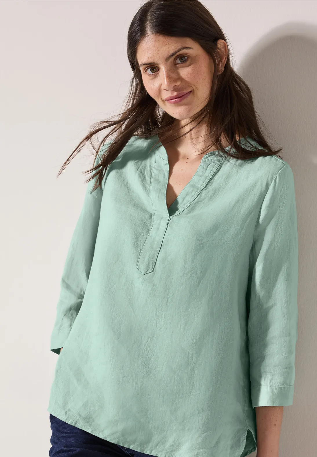 Cecil Leinen Blouse - Ice Sage Green
