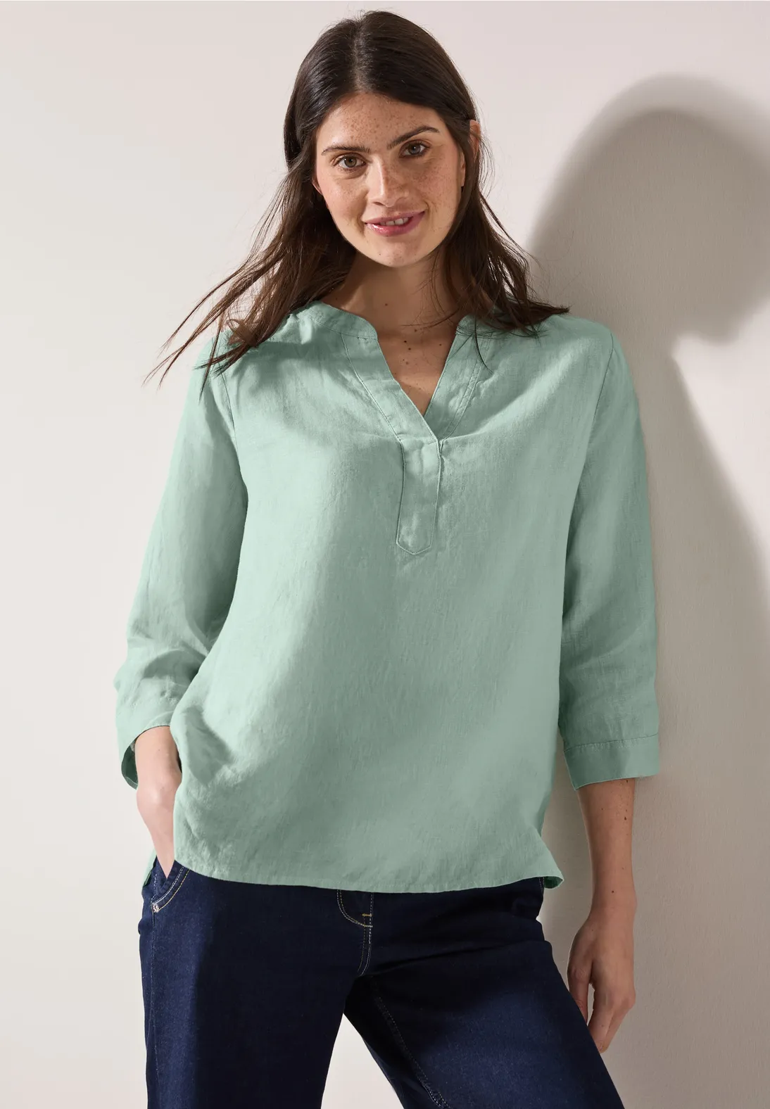 Cecil Linen Blouse - Ice Sage Green