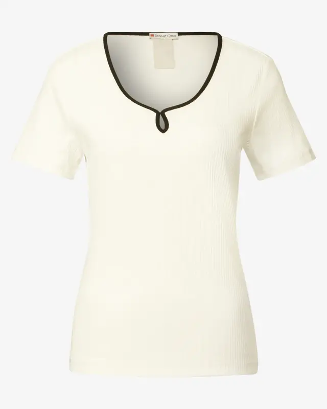 Street One Shirt met Decoratieve Tape - Off White