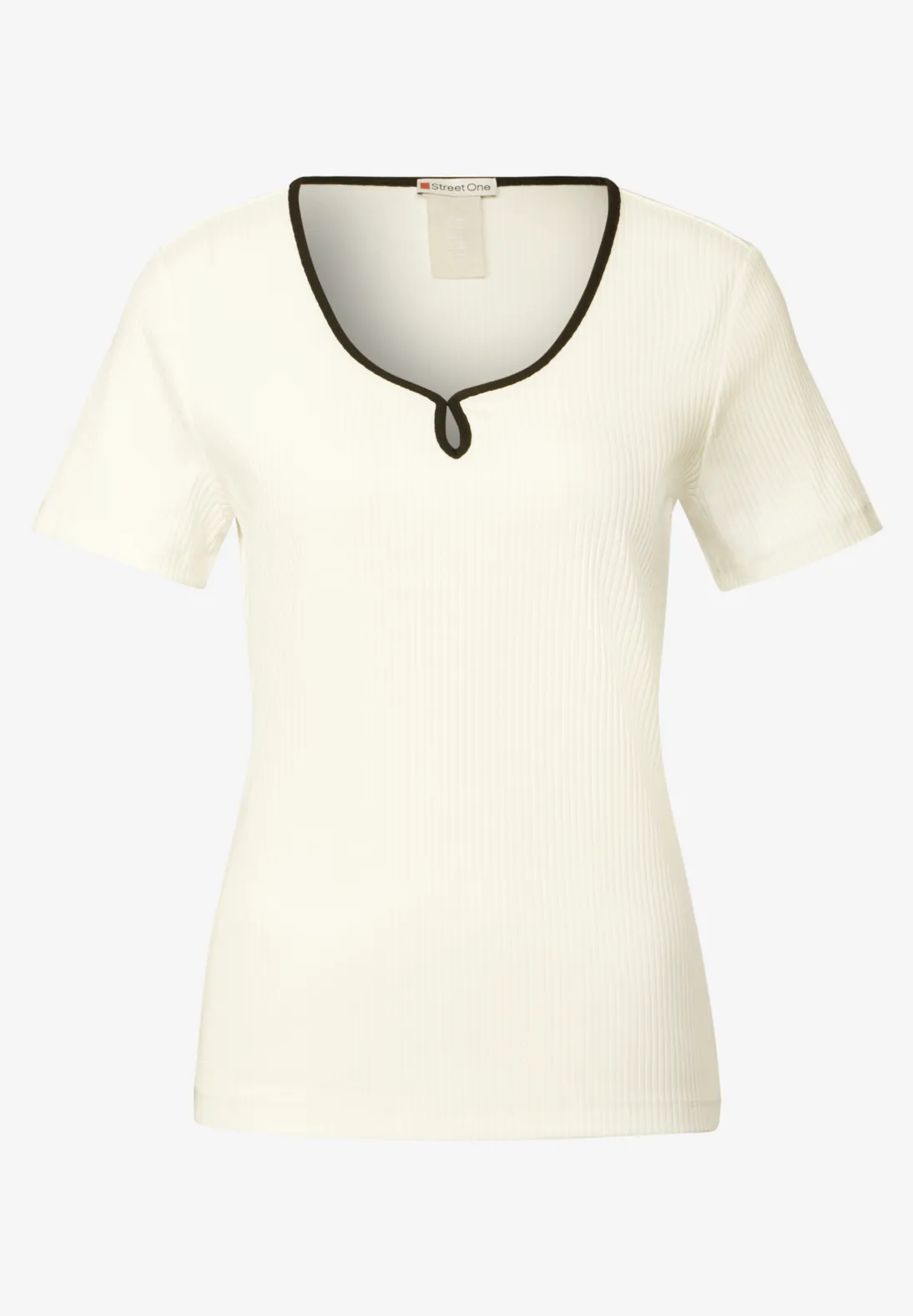 Street One T-Shirt with Deco Tape - Off White