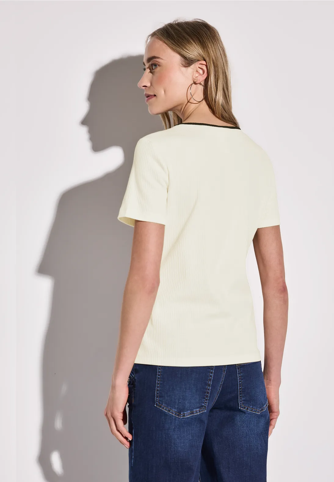 Street One Shirt met Decoratieve Tape - Off White