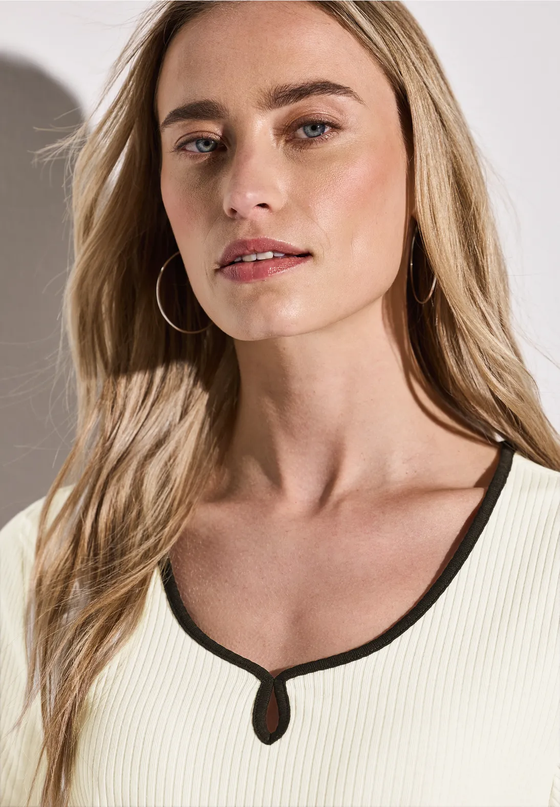 Street One Shirt met Decoratieve Tape - Off White