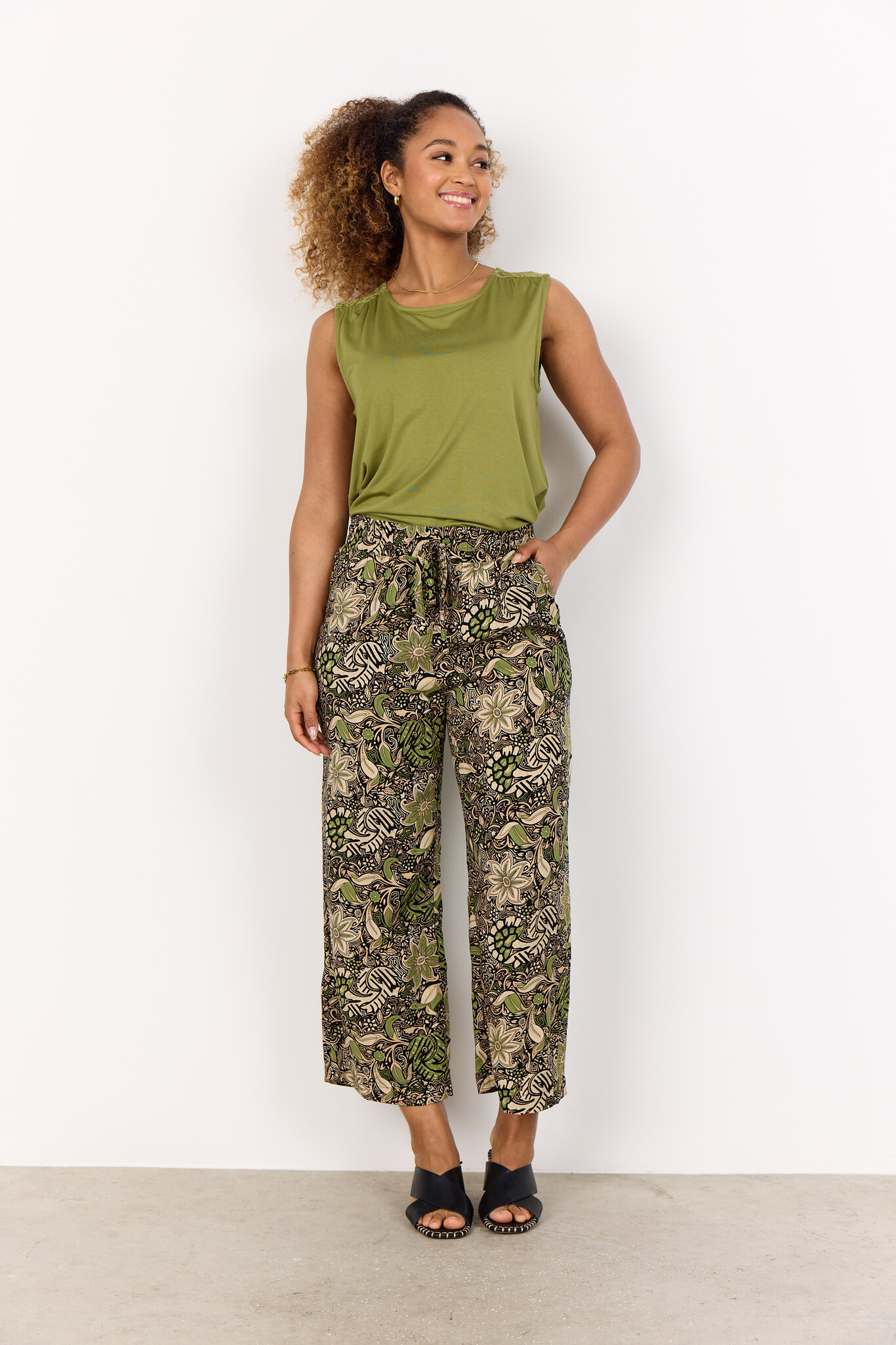 Soyaconcept Pants Rosine 3-C - Calliste Green Combi