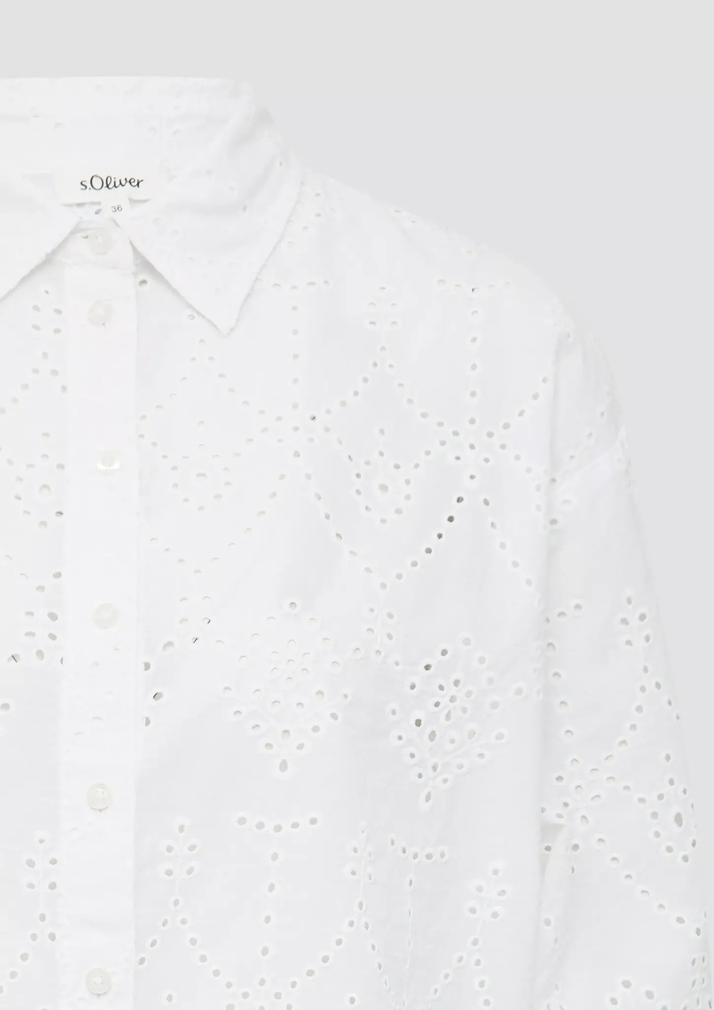 S. Oliver Short Ajour Blouse - White