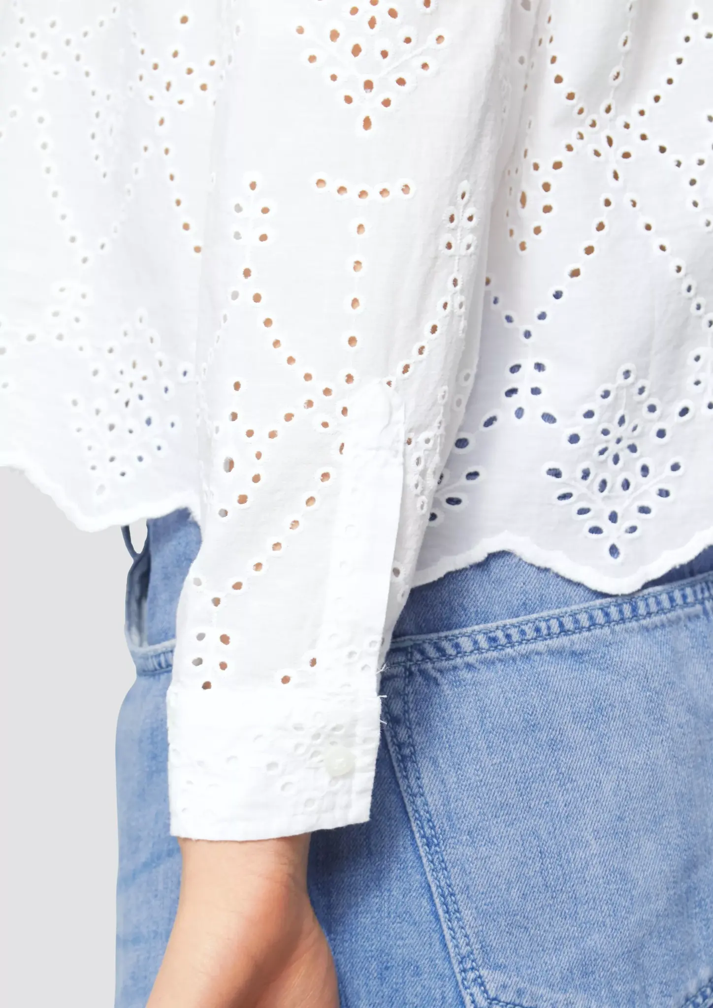 S. Oliver Short Ajour Blouse - White