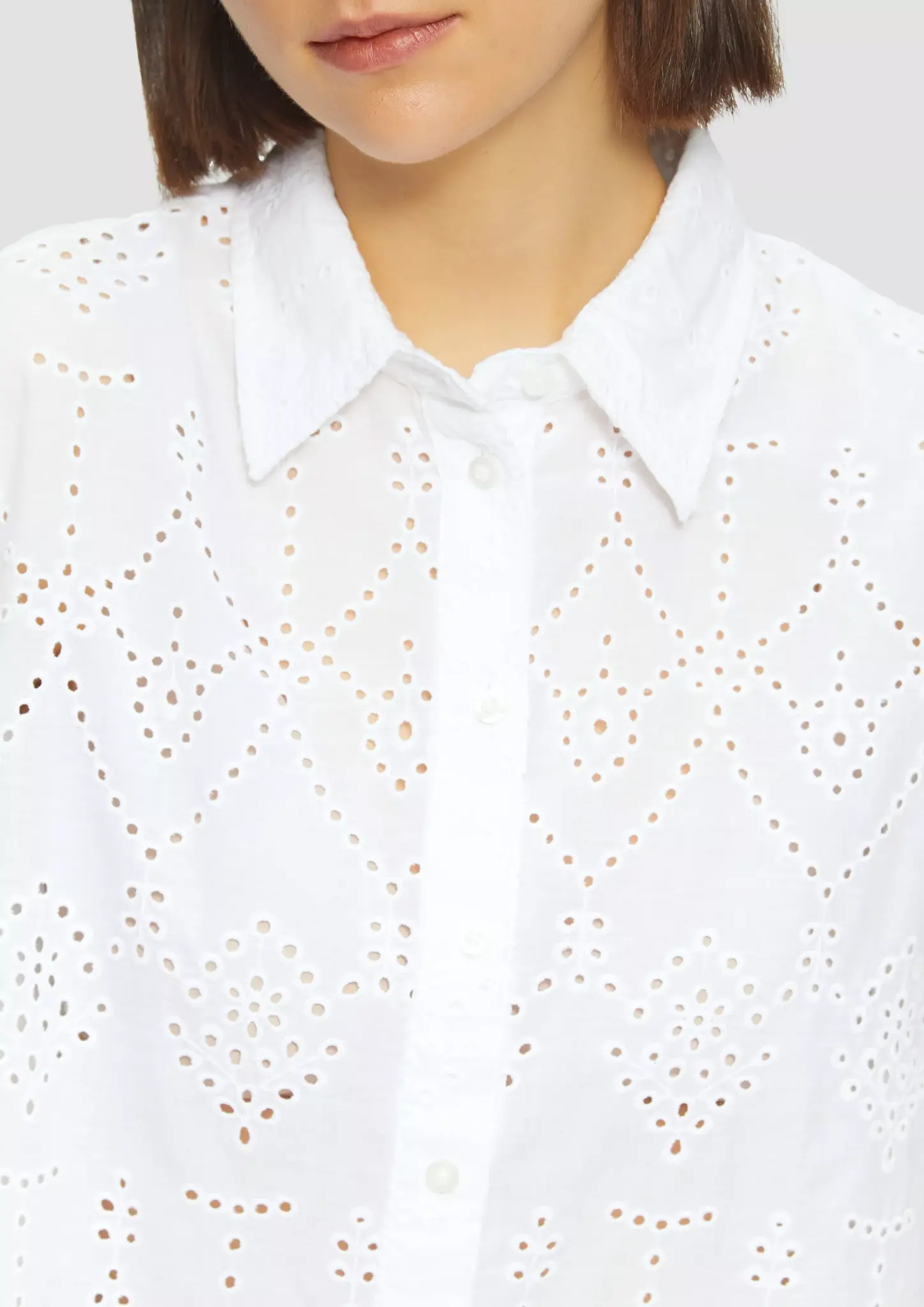 S. Oliver Short Ajour Blouse - White