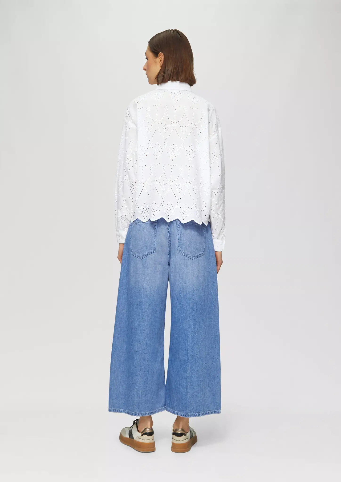 S. Oliver Short Ajour Blouse - White