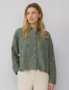 S. Oliver Korte Ajour Blouse - Dark Sage Green