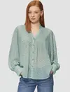 QS by S. Oliver Chiffon Bluse mit Punktemuster - Sage Green
