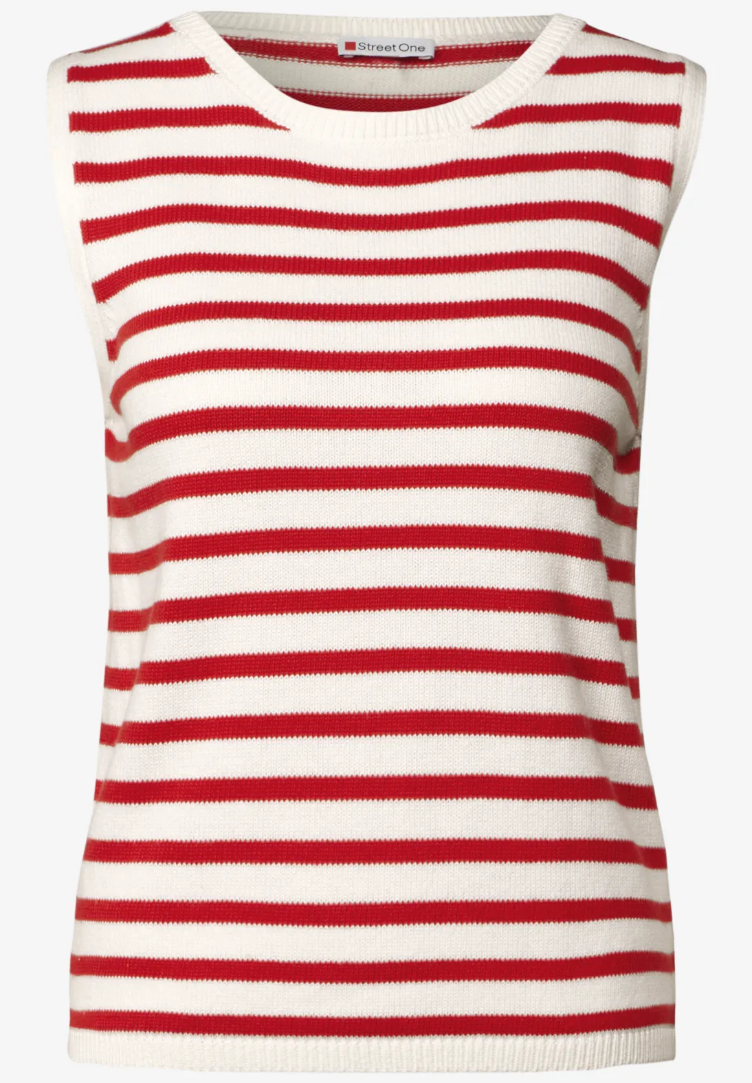 Street One Gestreepte Gebreide Top - Glory Red