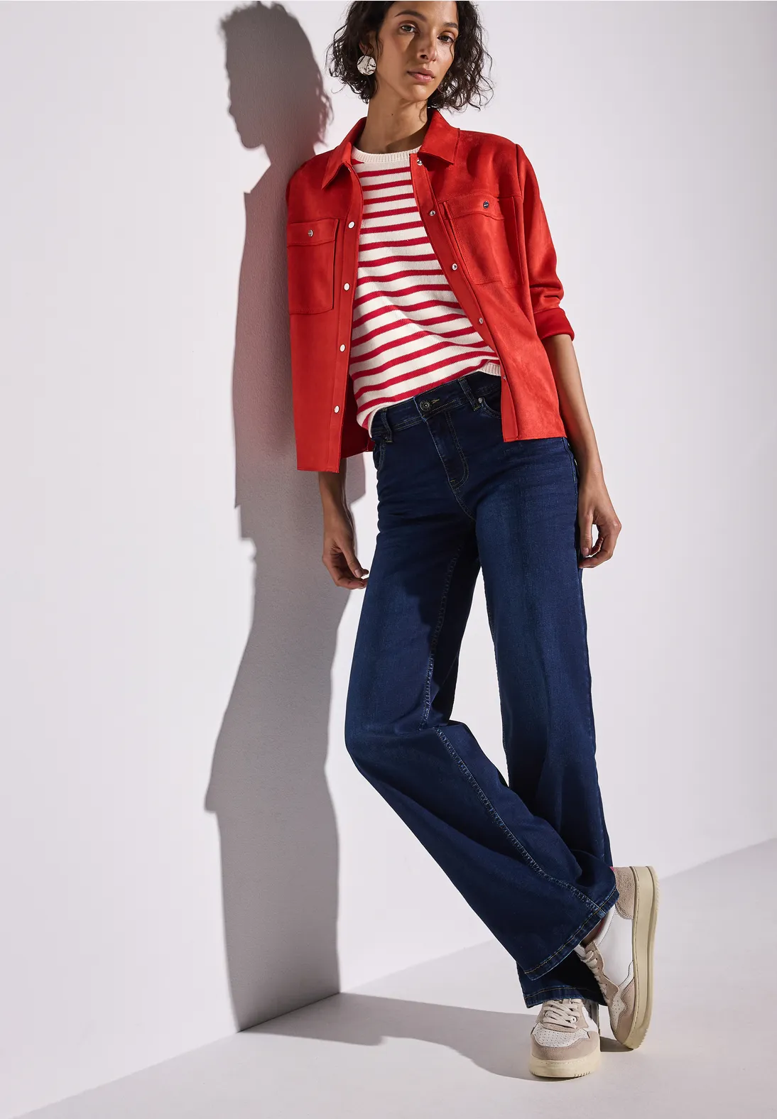 Street One Gestreepte Gebreide Top - Glory Red