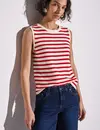 Street One Striped Knit Top - Glory Red
