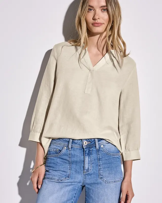 Street One Blouse in Effen Kleur - Moonstone Sand