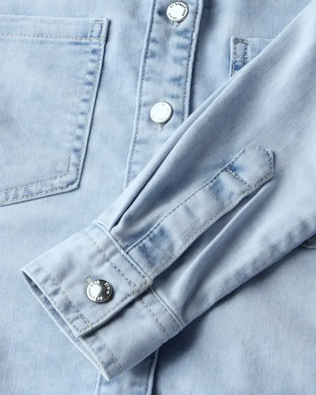 Street One Kort Denim Overhemd - Light Blue Random Washed