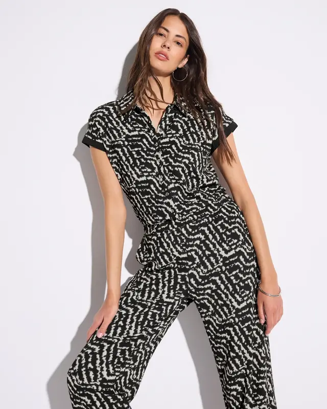 Street One Printed Jumpsuit - Black