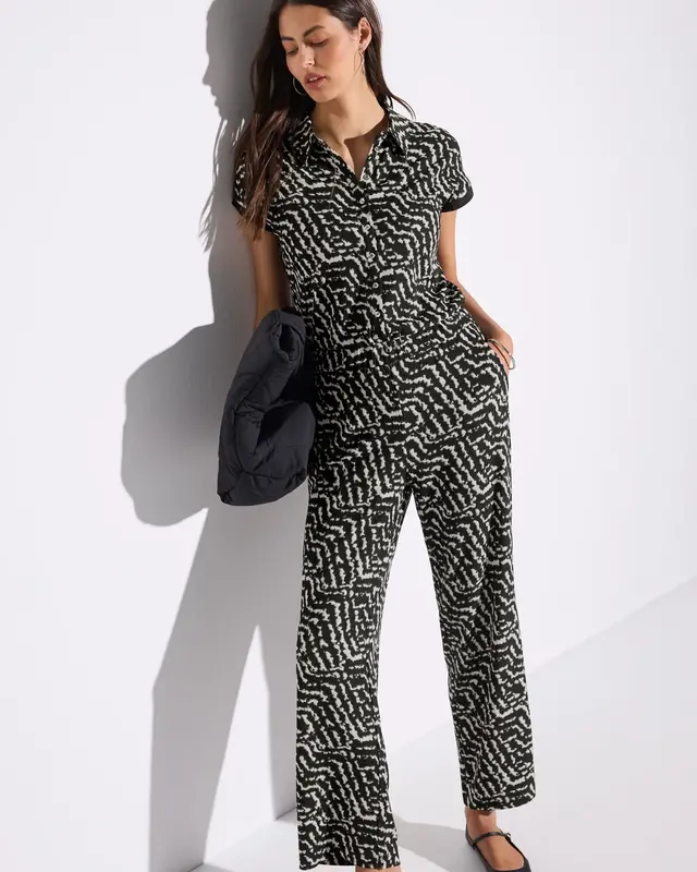 Street One Printed Jumpsuit - Black
