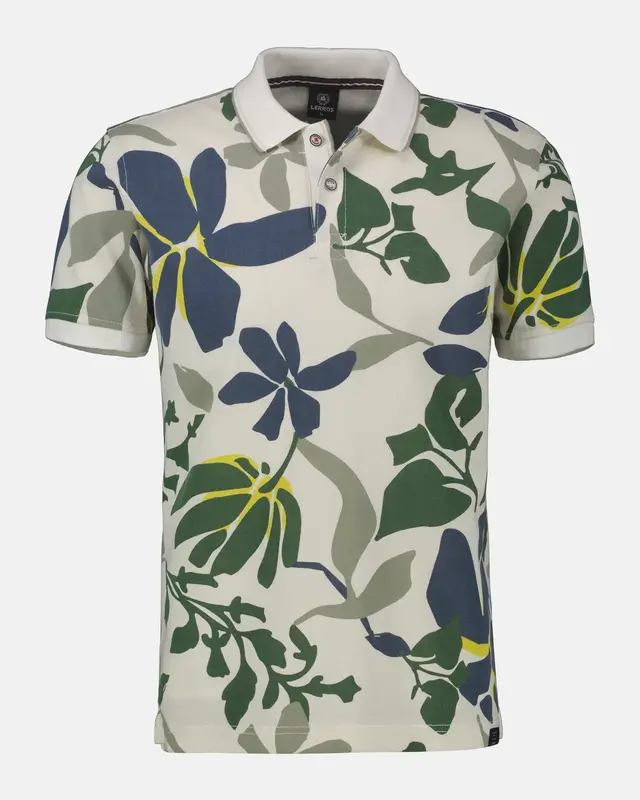 Lerros Poloshirt mit Blumen Print - Broken White