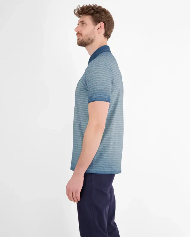 Lerros Gestreept Poloshirt - Crispy Blue