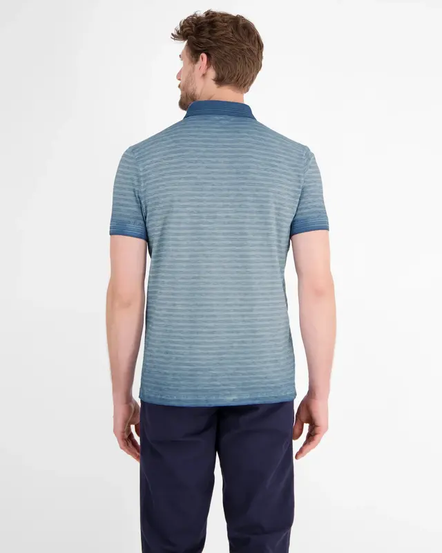 Lerros Gestreept Poloshirt - Crispy Blue