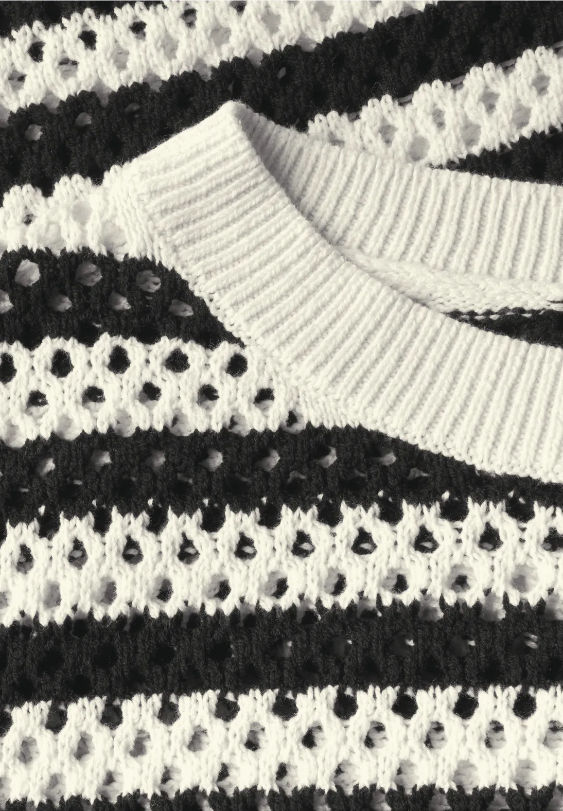 Street One Striped Mesh Jumper - Black