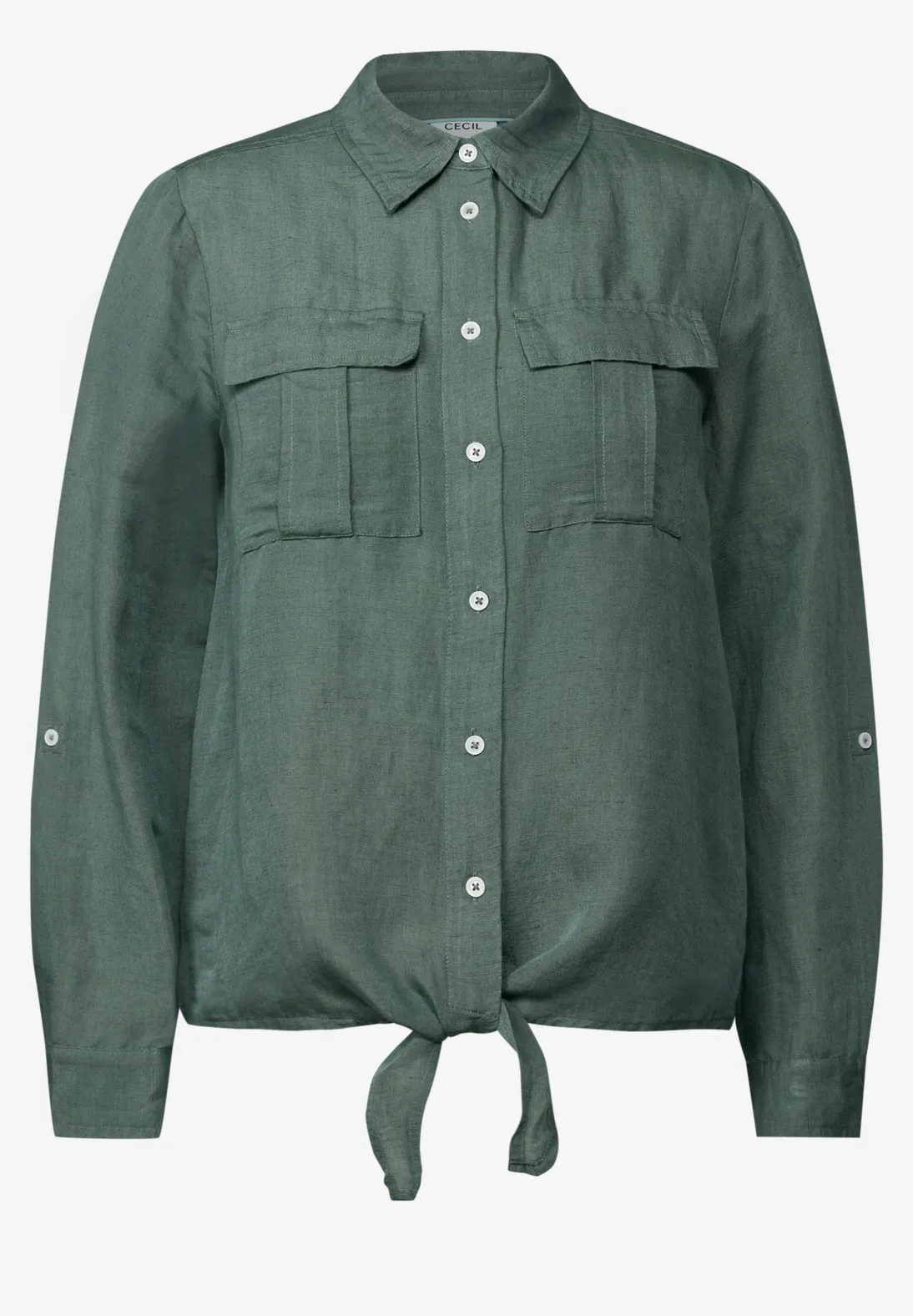 Cecil Blouse with Knot - Balmy Khaki