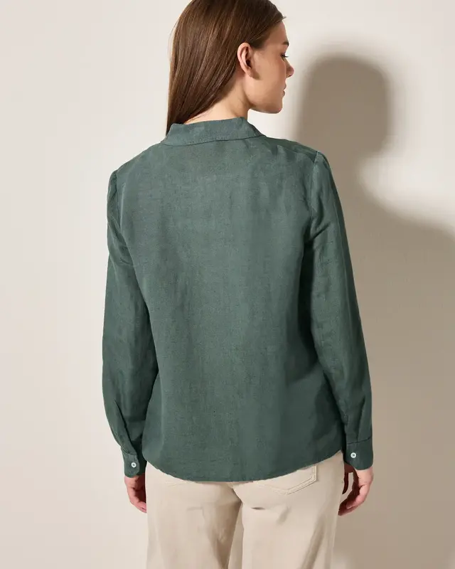 Cecil Bluse mit Knoten am Saum - Balmy Khaki