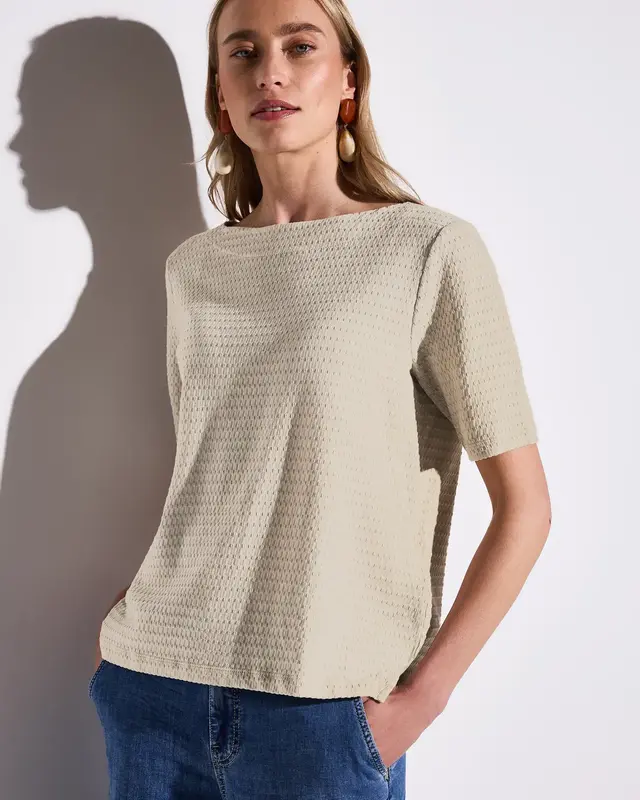 Street One Shirt with Structure - Moonstone Sand