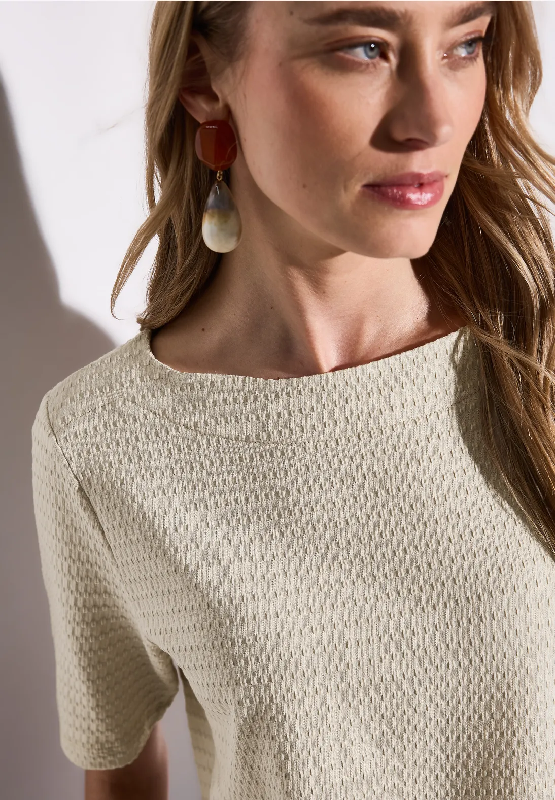 Street One Shirt with Structure - Moonstone Sand