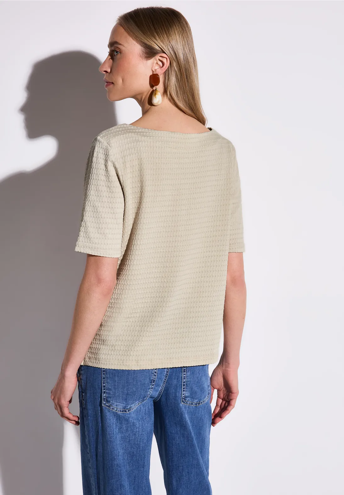 Street One Shirt with Structure - Moonstone Sand